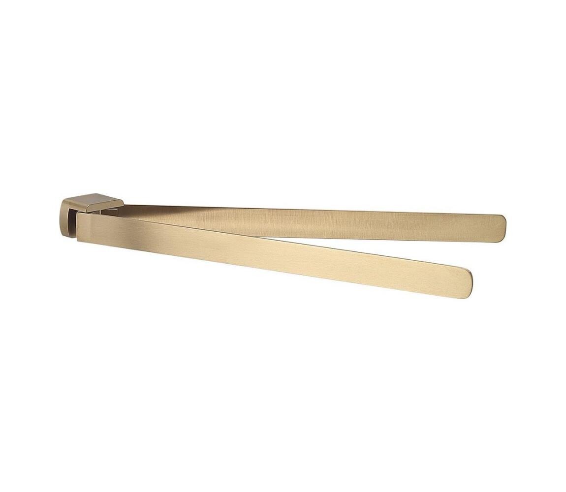 Gedy - Nástěnný věšák na ručníky PIRENEI 35,9 cm matná zlatá PI2388