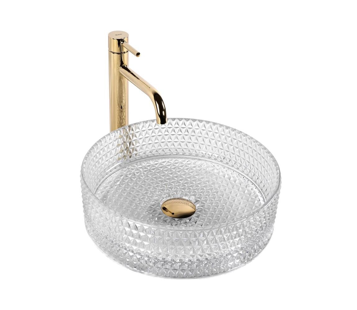 REA-U9670 - Umyvadlo na desku CRISTAL 35,5 cm sklo/čirá REA-U9670