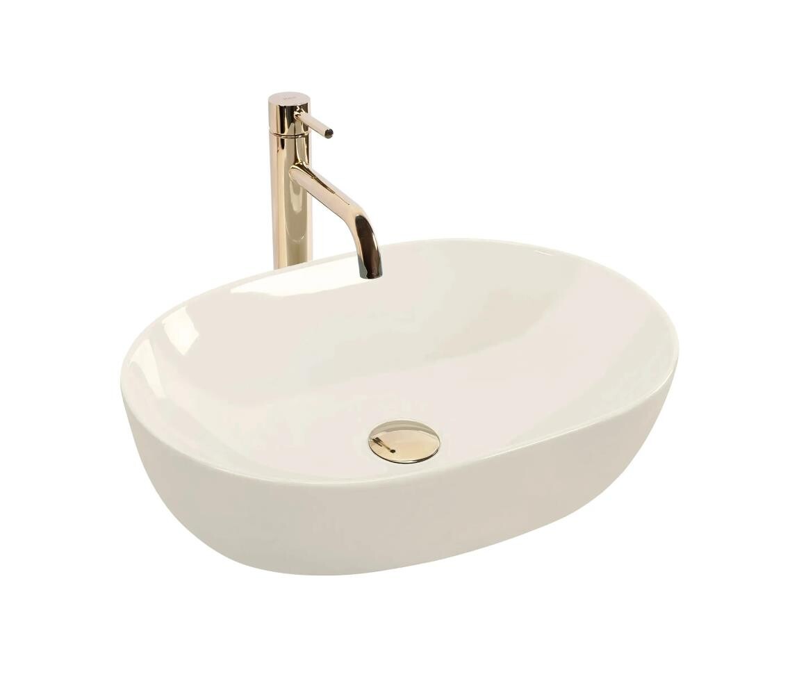 REA-U4591 - Umyvadlo na desku LISA 35x49 cm keramika/lesklá krémová REA-U4591