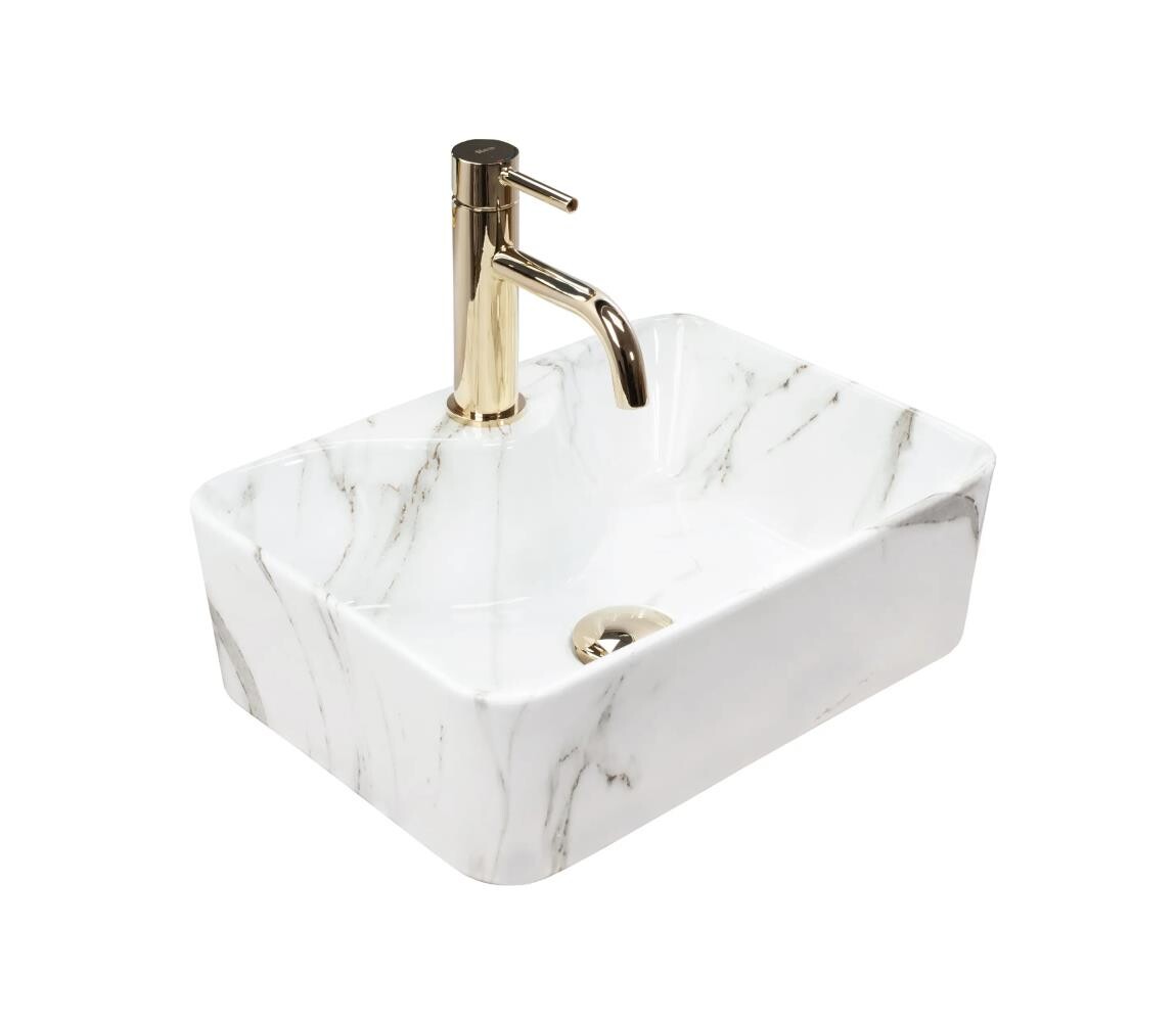 REA-U6504 - Umyvadlo na desku KELLY MINI 31x41 cm keramika/imitace kamene REA-U6504