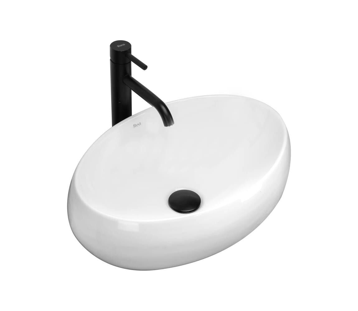 REA-U0462 - Umyvadlo na desku LINDA 34x48,5 cm keramika/lesklá bílá REA-U0462