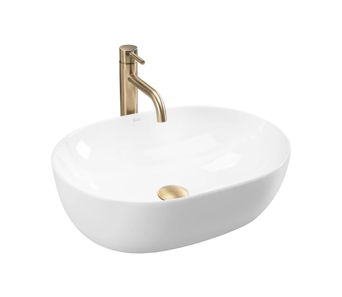 REA-U6022 - Umyvadlo na desku LISA 35x49 cm keramika/lesklá bílá REA-U6022