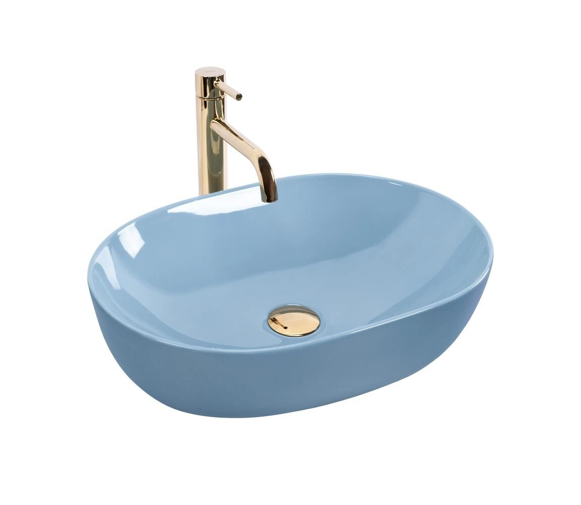 REA-U6620 - Umyvadlo na desku LISA 35x49 cm keramika/lesklá modrá REA-U6620