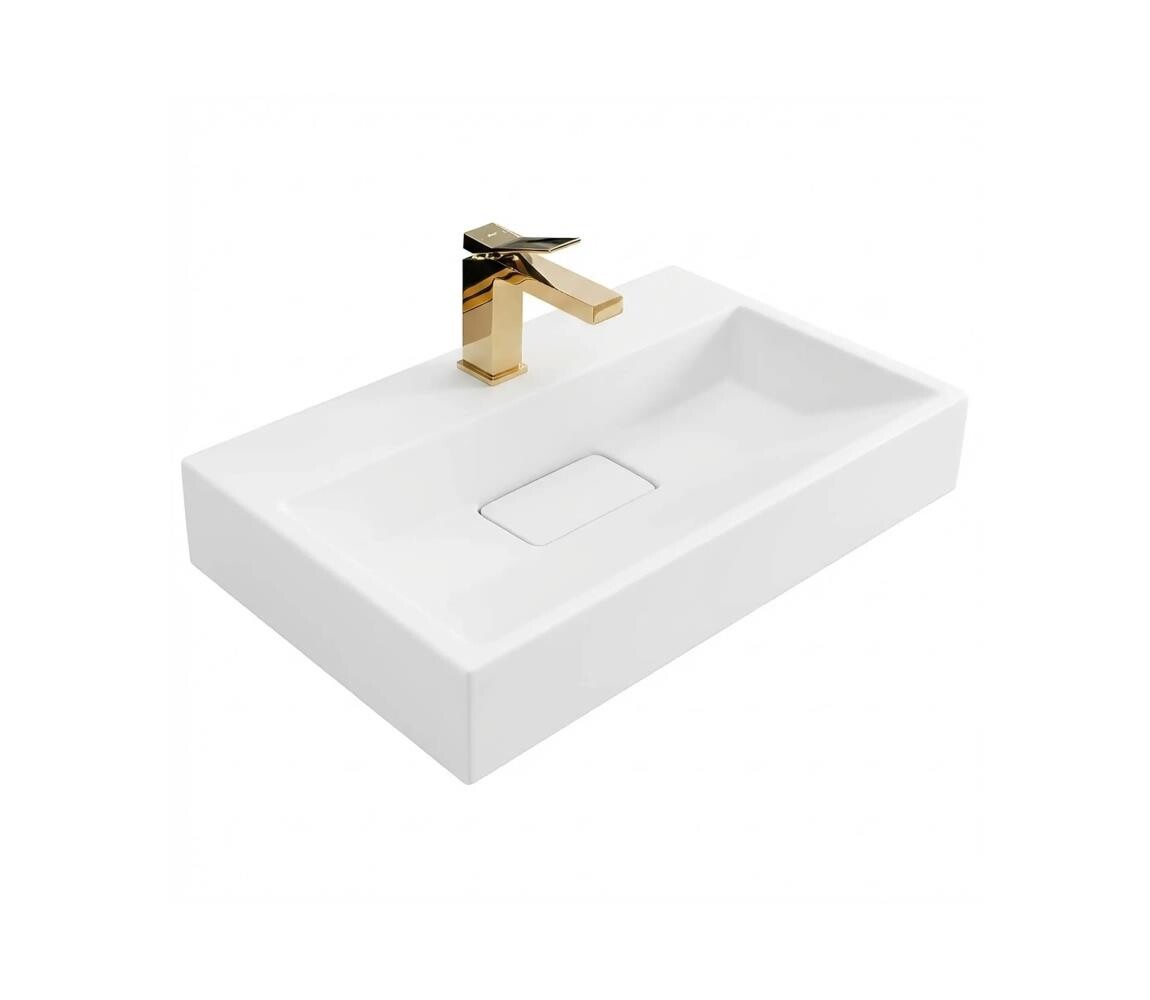 REA-U8901 - Umyvadlo na desku GOYA 37x60 cm matná bílá REA-U8901