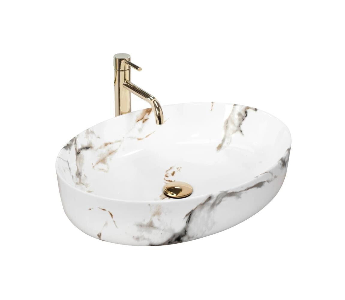 REA-U1232 - Umyvadlo na desku QUEEN 41,5x55 cm keramika/imitace kamene REA-U1232