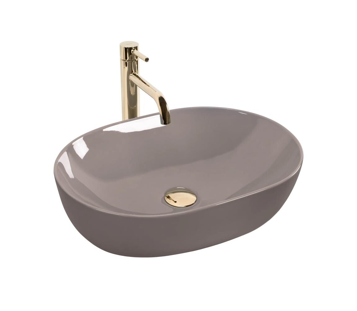 REA-U6380 - Umyvadlo na desku LISA 35x49 cm keramika/lesklá hnědá REA-U6380