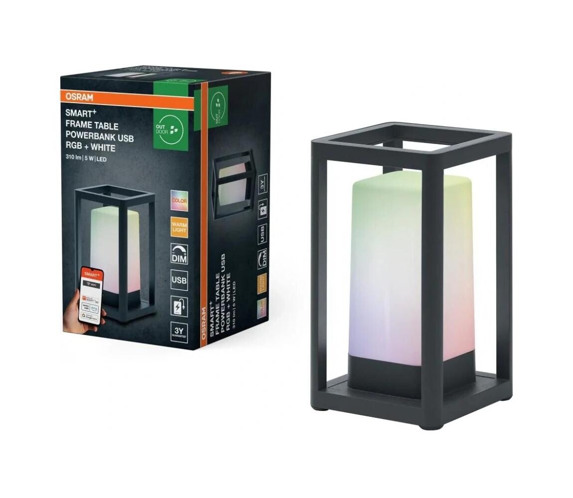 Osram - LED RGBW Stmívatelná stolní lampa SMART LED/5W/5V IP44 Wi-Fi 592662