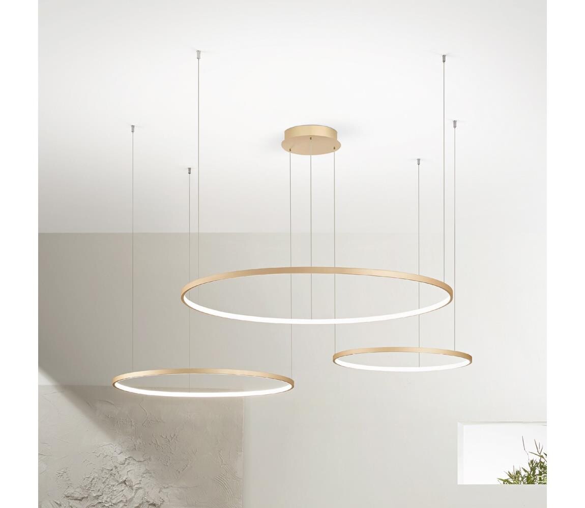 Ondaluce - LED Stmívatelný lustr na lanku SOEL LED/28W/230V+LED/38W+LED/47W SO.SOEL/3-ORO