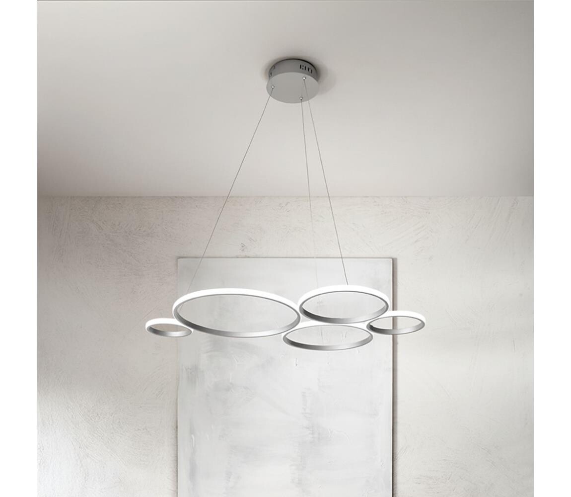 Ondaluce - LED Stmívatelný lustr na lanku POIS LED/60W/230V stříbrná SO.POIS/SILVER