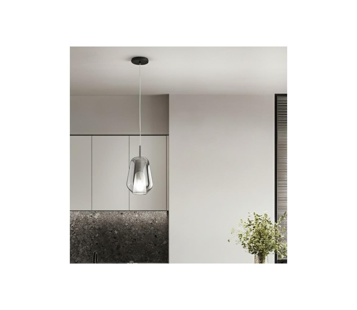 Ondaluce - Lustr na lanku TH 1xE27/15W/230V kouřová šedá SO.TH/1-FUME