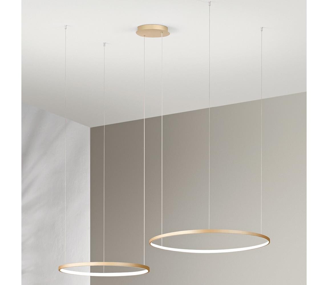 Ondaluce - LED Stmívatelný lustr na lanku SOEL LED/28W/230V + LED/38W zlatá SO.SOEL/2-ORO