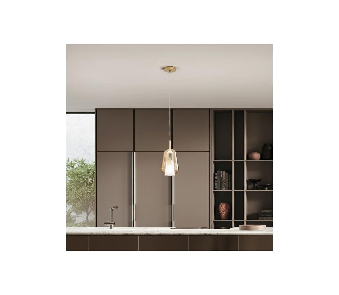 Ondaluce - Lustr na lanku TH 1xE27/15W/230V kouřová béžová SO.TH/1-AMBRA