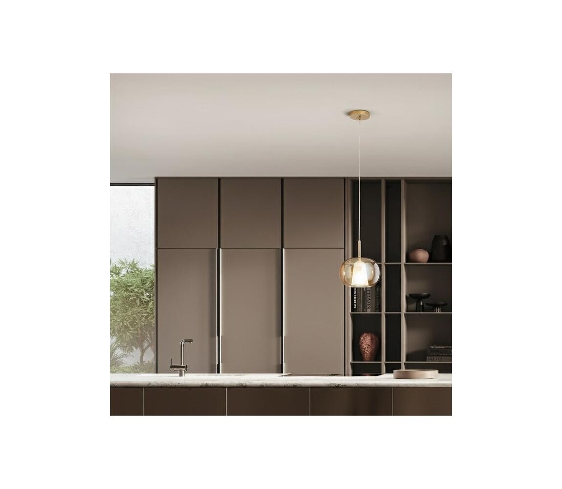 Ondaluce - Lustr na lanku TH 2xE27/15W/230V kouřová béžová SO.TH/2-AMBRA