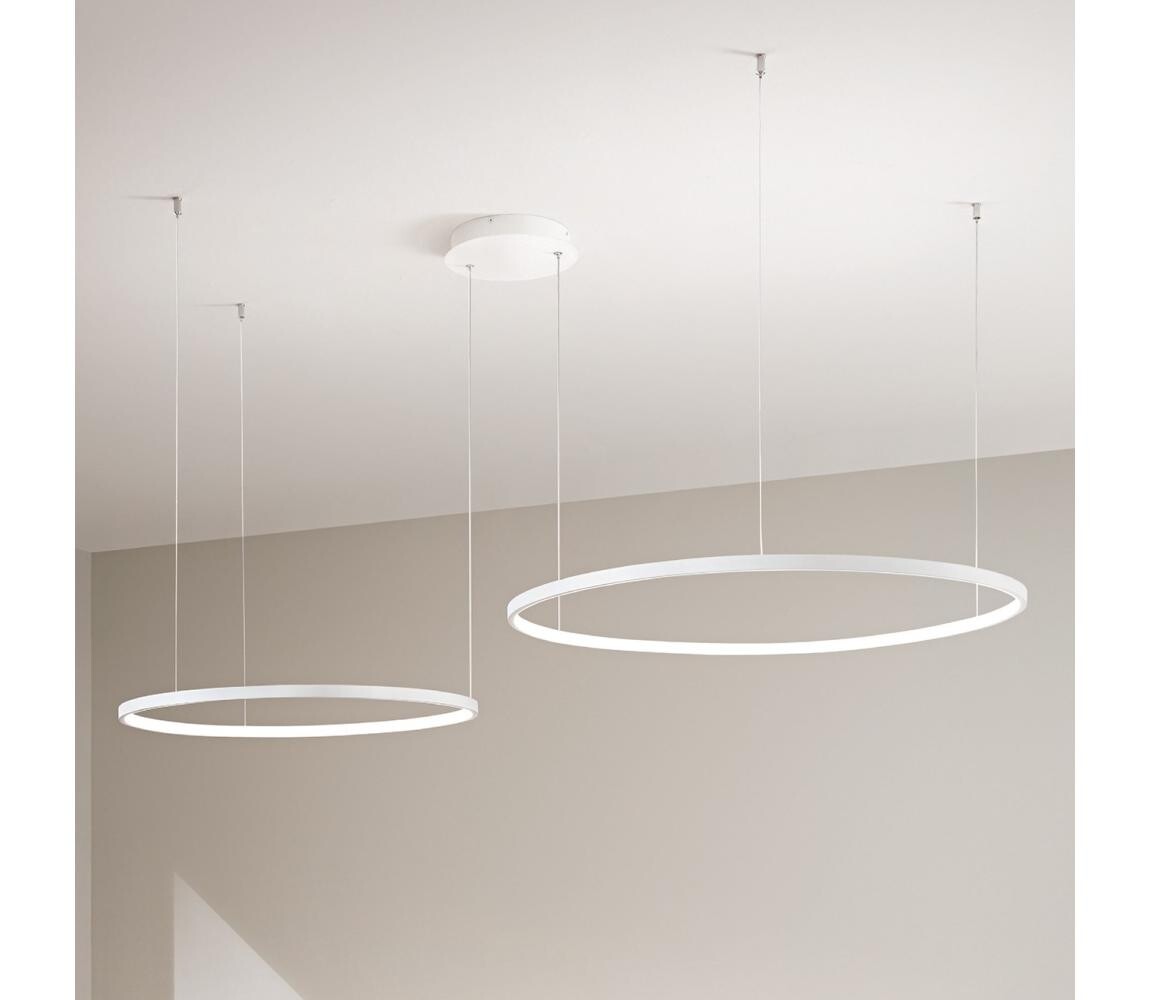 Ondaluce - LED Stmívatelný lustr na lanku SOEL LED/28W/230V + LED/38W bílá SO.SOEL/2-BIANCO