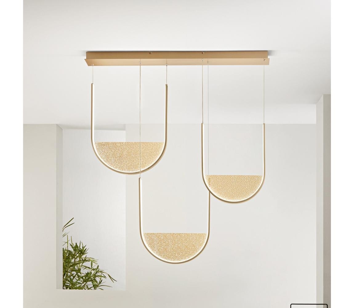 Ondaluce - LED Stmívatelný lustr na lanku LOTUS LED/70W/230V zlatá SO.LOTUS/3R-ORO