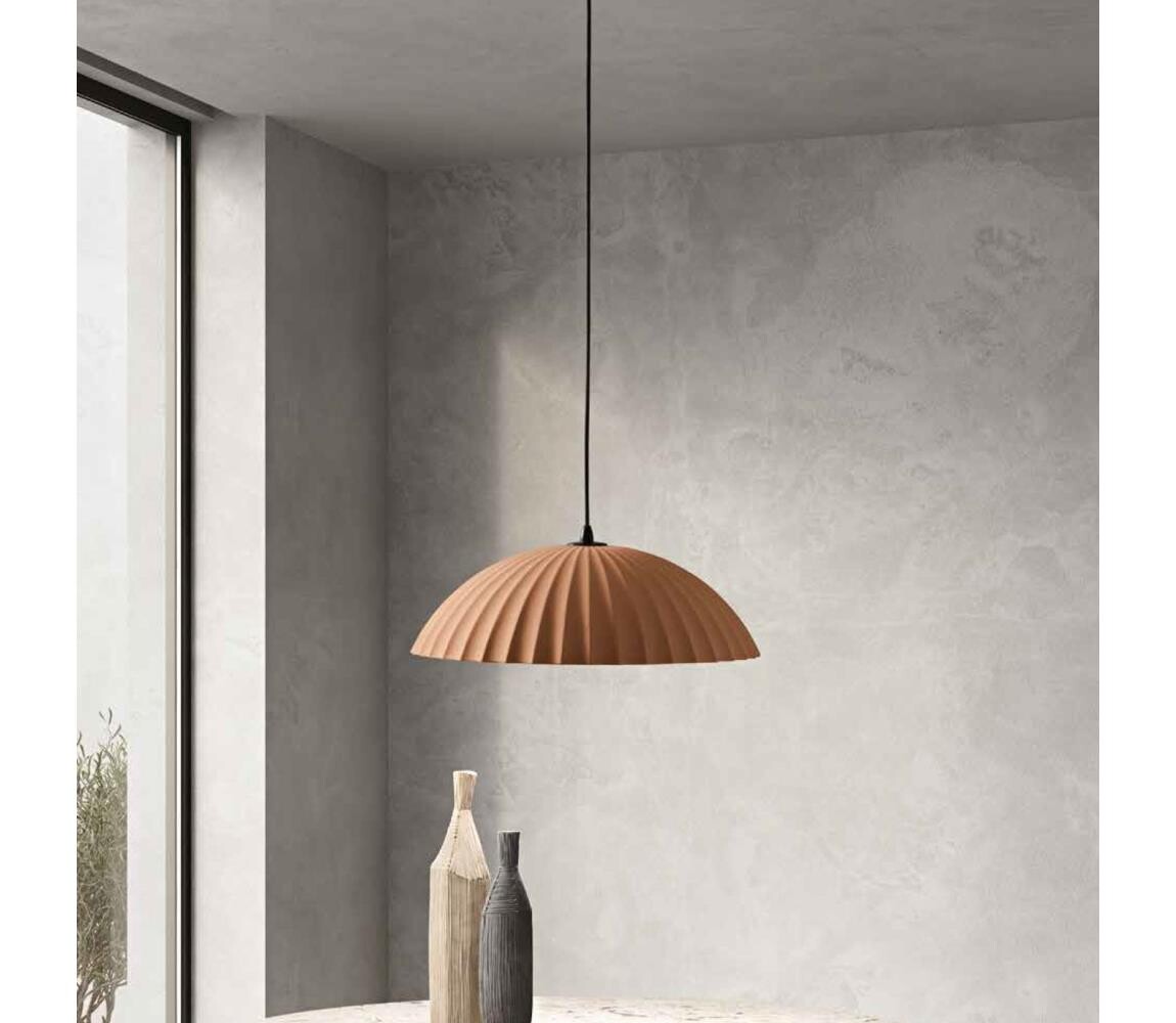 Ondaluce - Lustr na lanku RUSTIC 1xE27/15W/230V pr. 50 cm beton hnědá SO.RUSTIC/RUGGINE