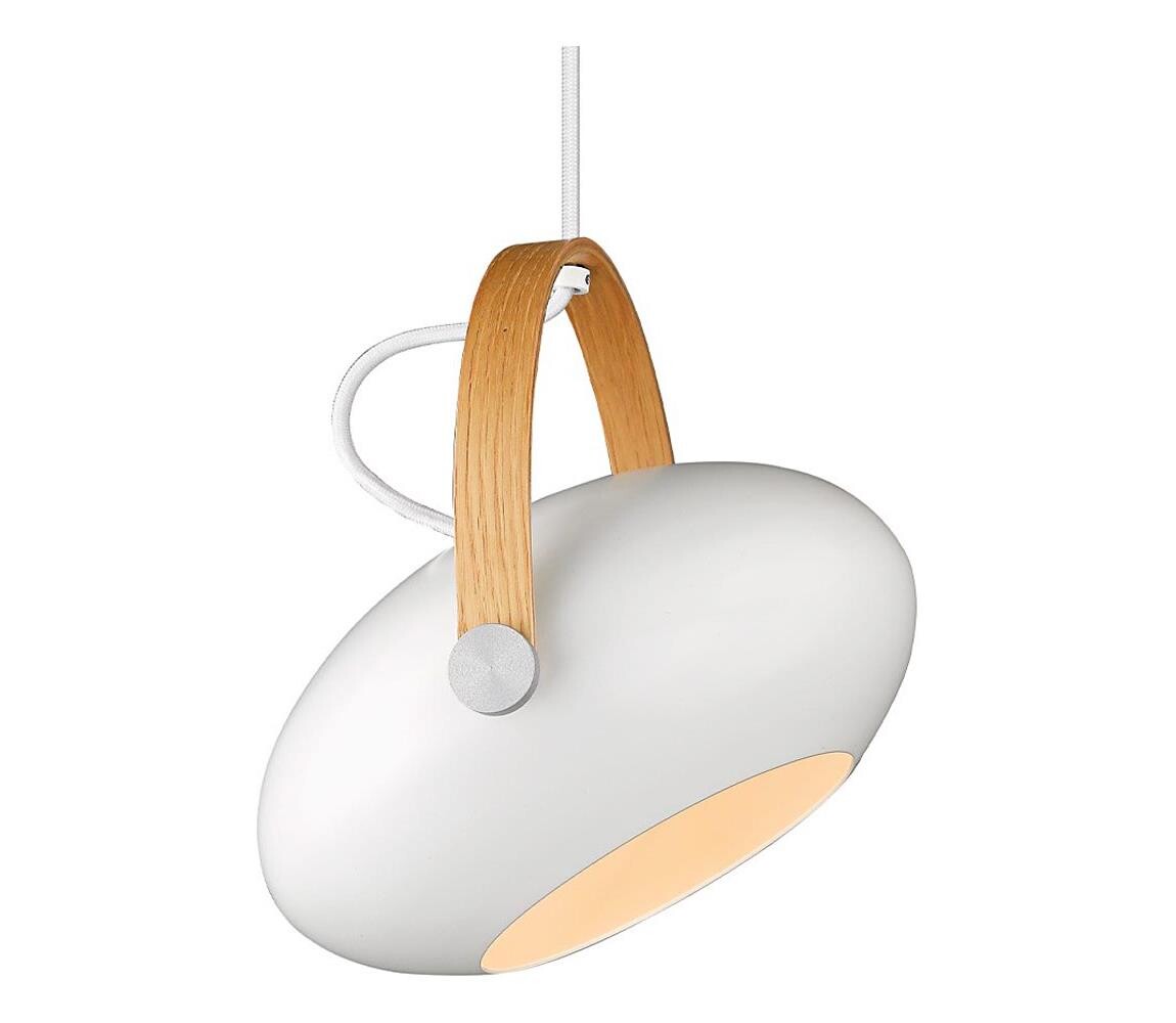 Halo Design 734337 - Lustr na lanku DC 1xE27/40W/230V pr. 26 cm bílá/dub 734337