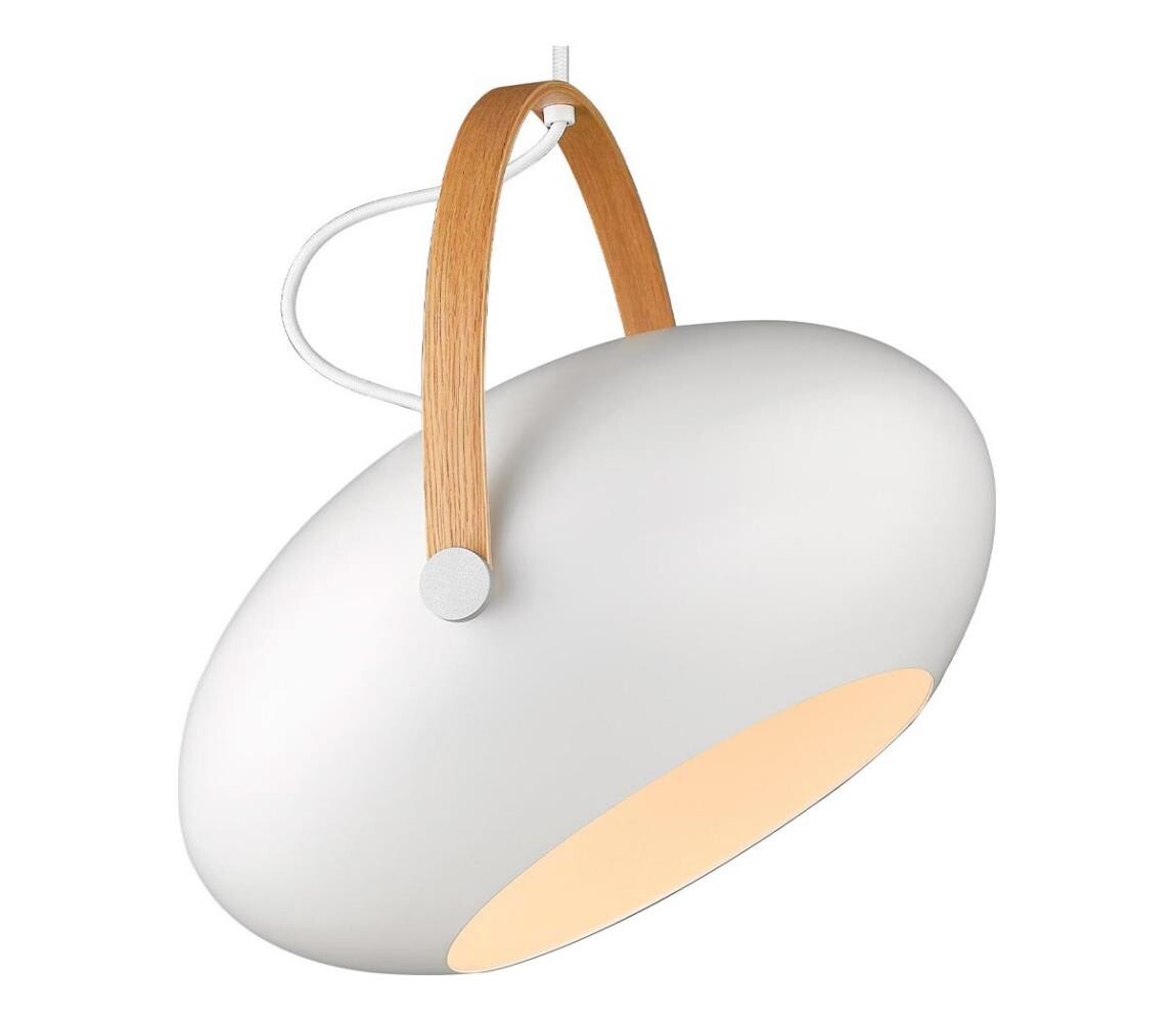 Halo Design 734375 - Lustr na lanku DC 1xE27/40W/230V pr. 40 cm bílá/dub 734375