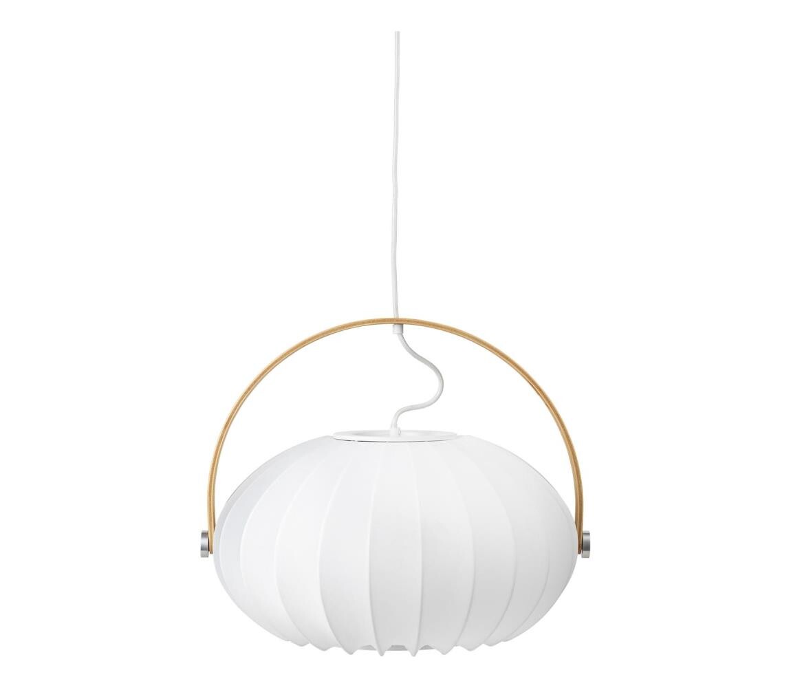 Halo Design 746347 - Lustr na lanku DC 1xE27/40W/230V pr. 40 cm bílá/dub 746347