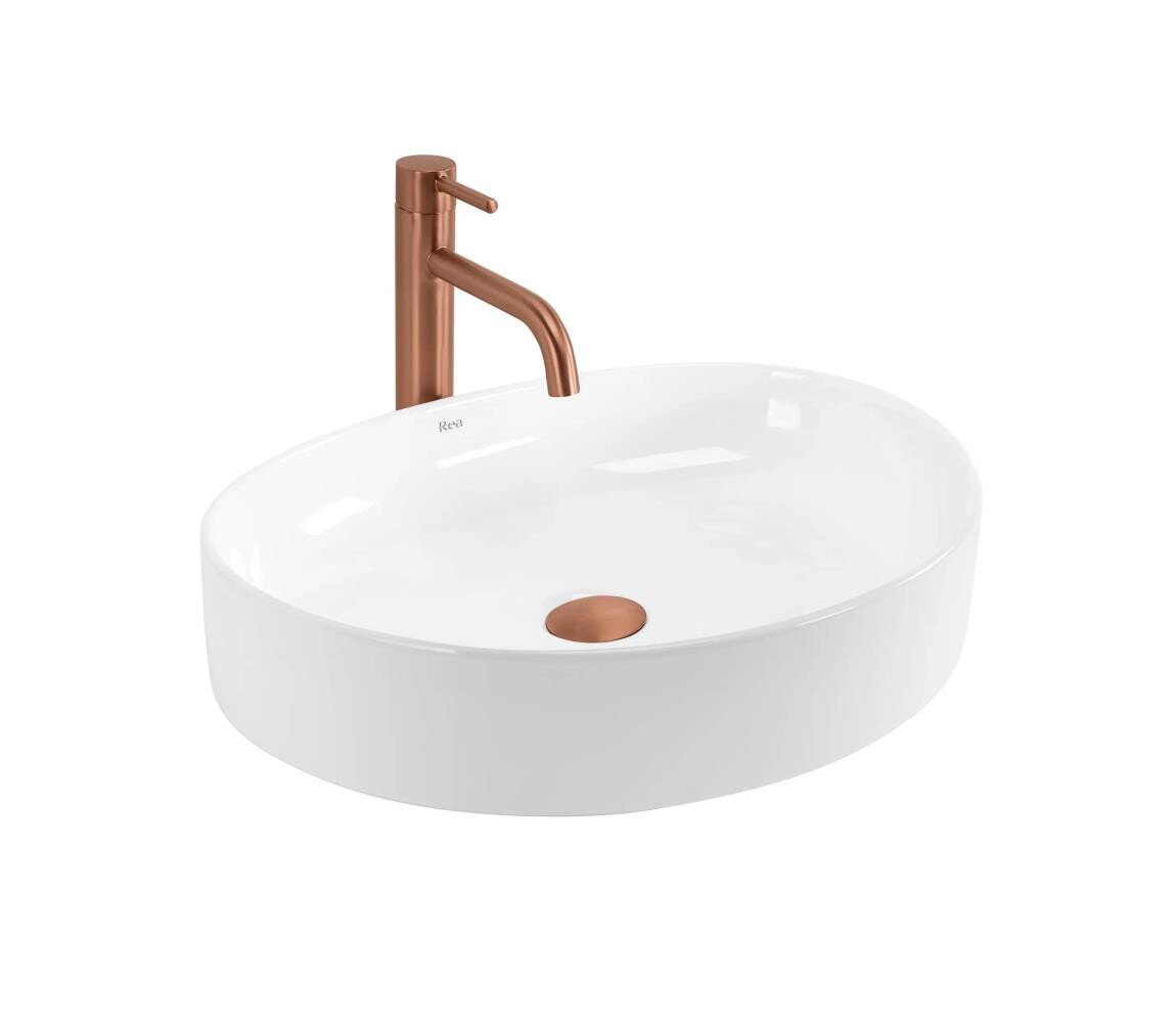 REA-U6370 - Umyvadlo na desku JOANA 38,5x50,5 cm keramika/lesklá bílá REA-U6370