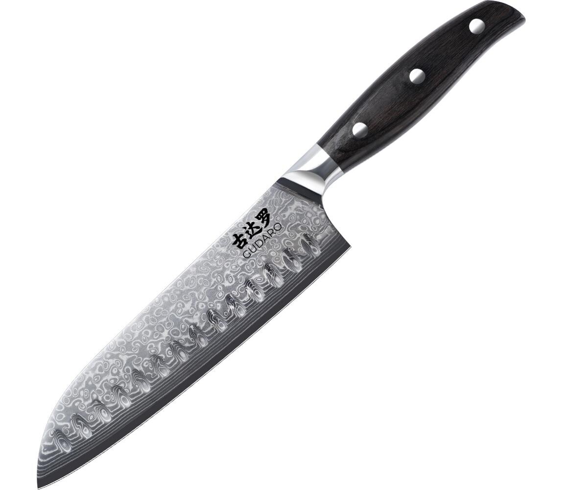 Gudaro - Damaškový Santoku kuchyňský nůž SHIRO 7