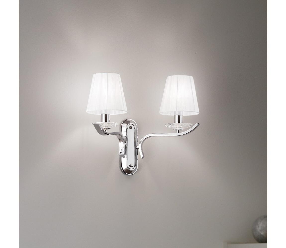 Ideal Lux - Křišťálová nástěnná lampa PEGASO 2xE14/28W/230V lesklý chrom 059211