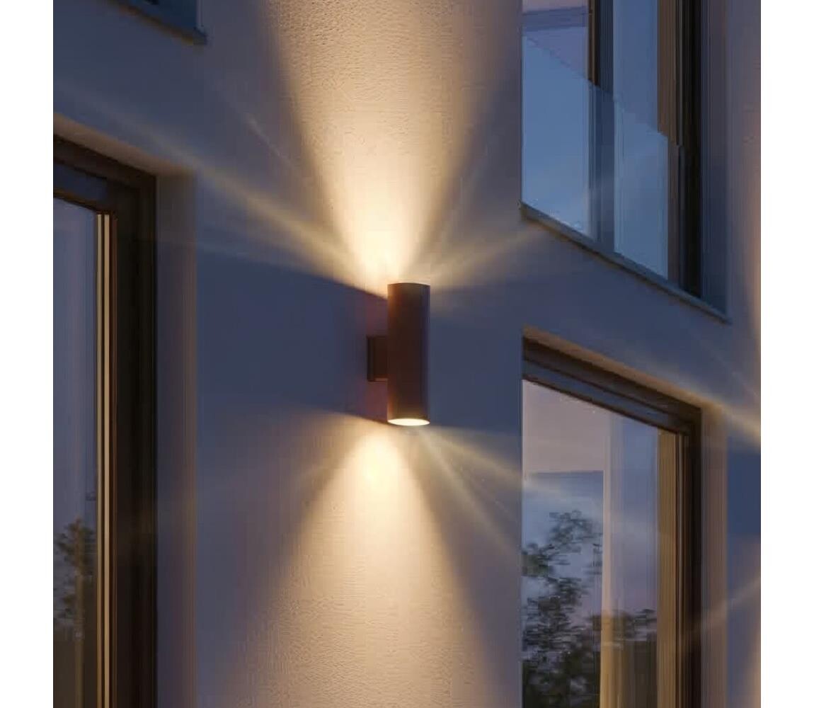 Ideal Lux - Venkovní nástěnné svítidlo GUN 1xGU10/35W/230V 21 cm IP44 hnědá 163635