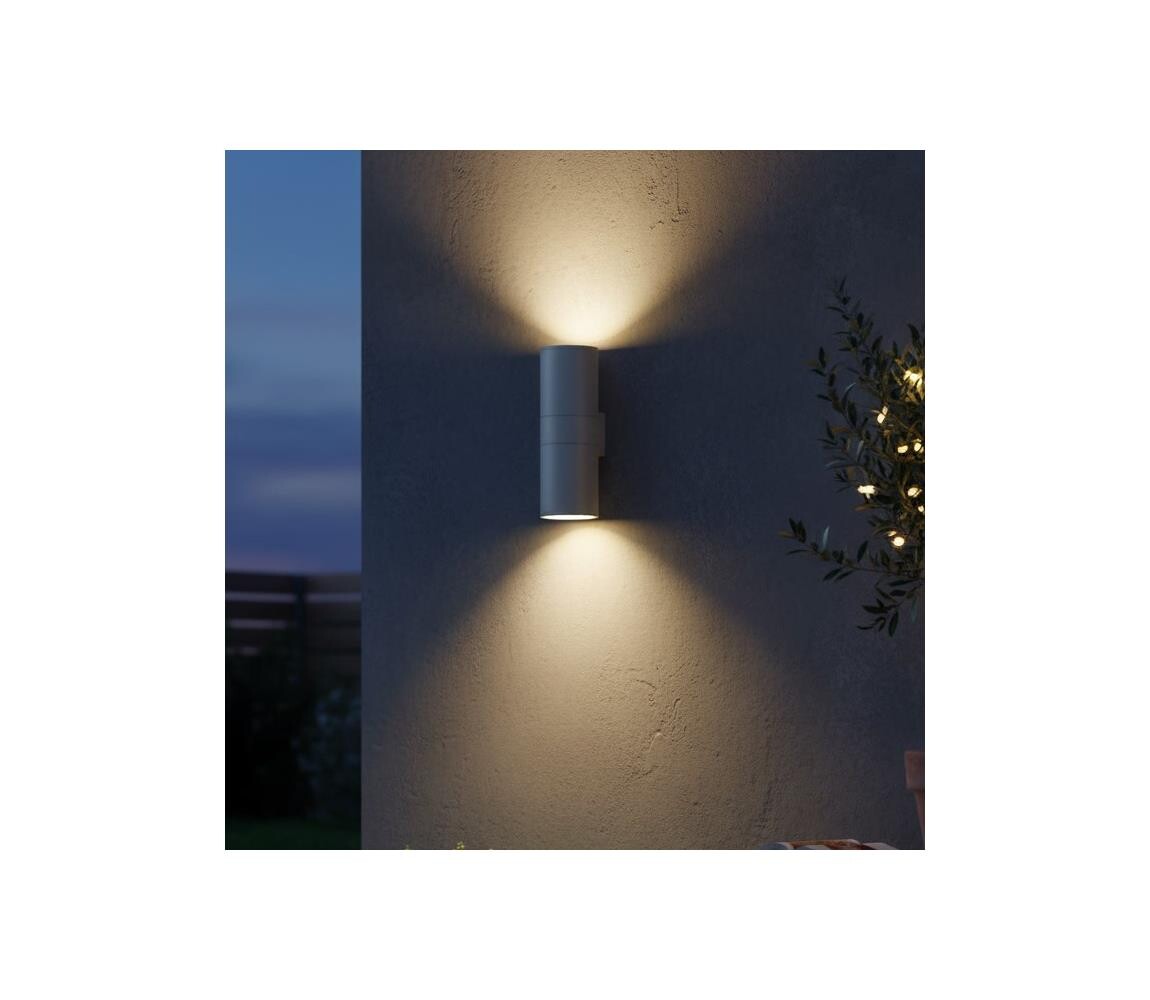 Ideal Lux - Venkovní nástěnné svítidlo GUN 1xE27/60W/230V 31 cm IP54 šedá 163604