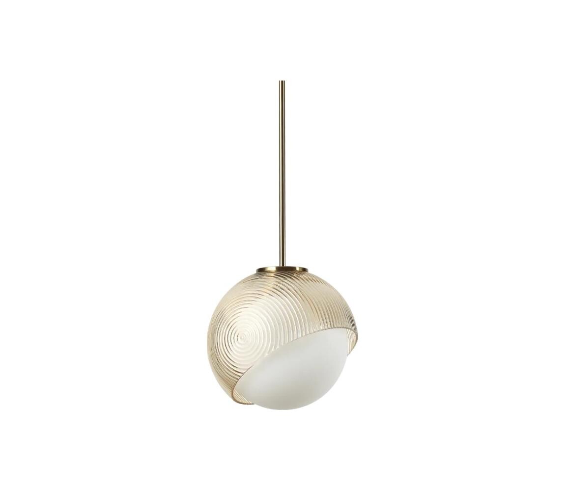 Ideal Lux - Lustr na lanku BLOOM 1xE27/42W/230V pr. 22 cm zlatá/kouřová béžová 366661