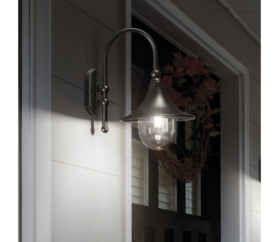 Ideal Lux - Venkovní nástěnná lampa CIMA 1xE27/52W/230V IP43 antracit 246819