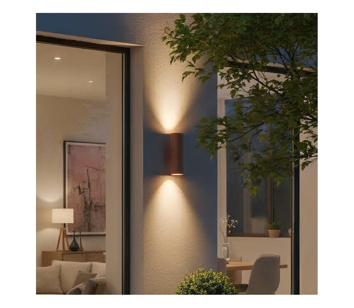 Ideal Lux - Venkovní nástěnné svítidlo GUN 1xE27/60W/230V 31 cm IP54 hnědá 163611