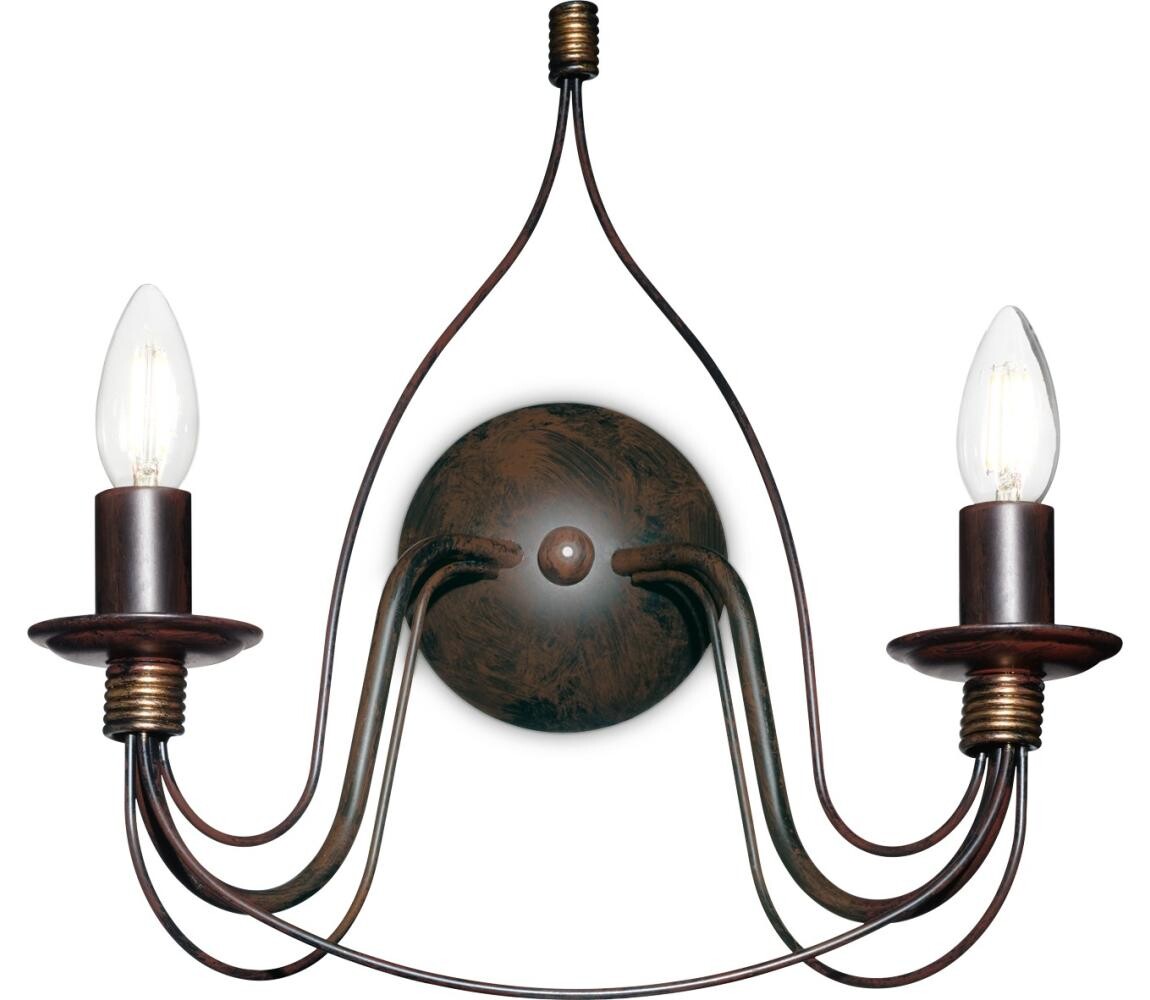 Ideal Lux - Nástěnná lampa CORTE 2xE14/40W/230V hnědá/patina 057200