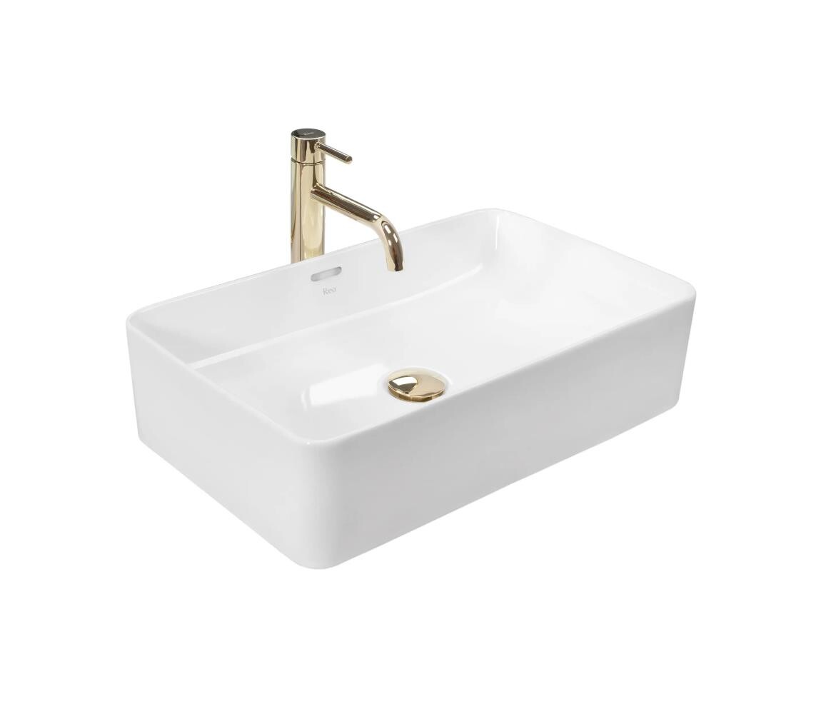 REA-U5055 - Umyvadlo na desku BERTA 35,5x56 cm keramika/lesklá bílá REA-U5055