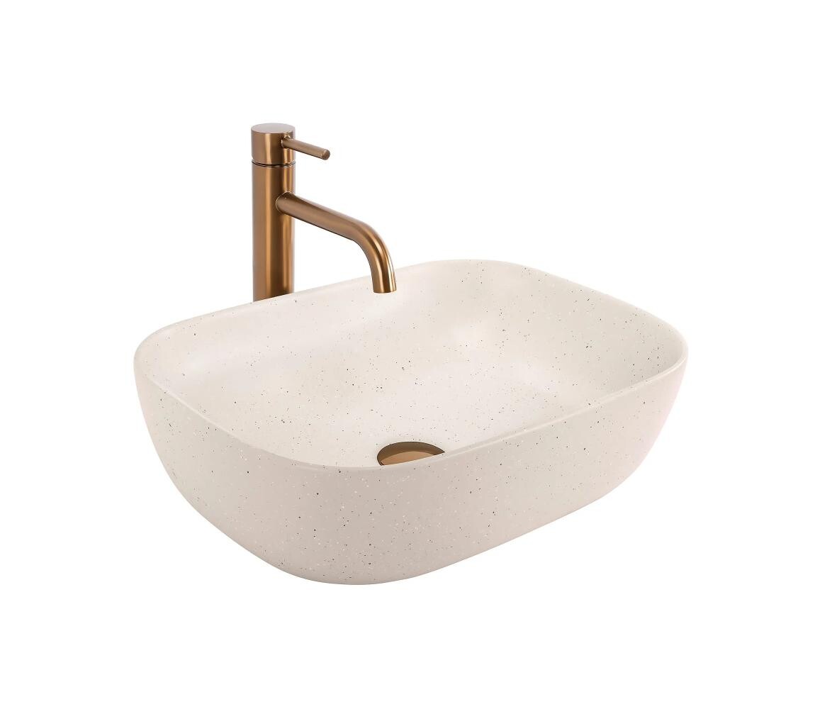 REA-U4000 - Umyvadlo na desku BELINDA 33x46,5 cm keramika/imitace kamene REA-U4000