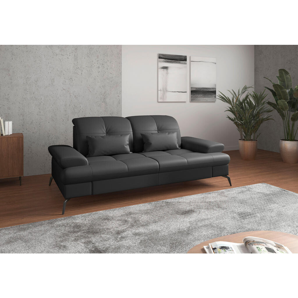 Sit & More 2,5SEDÁK, černá, pravá kůže