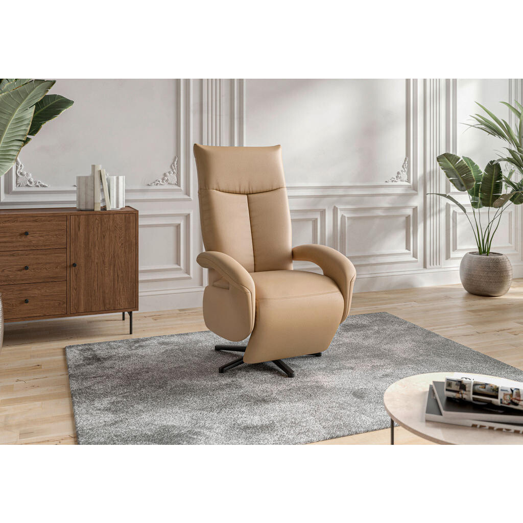 Sit & More KŘESLO, kůže, cappuccino