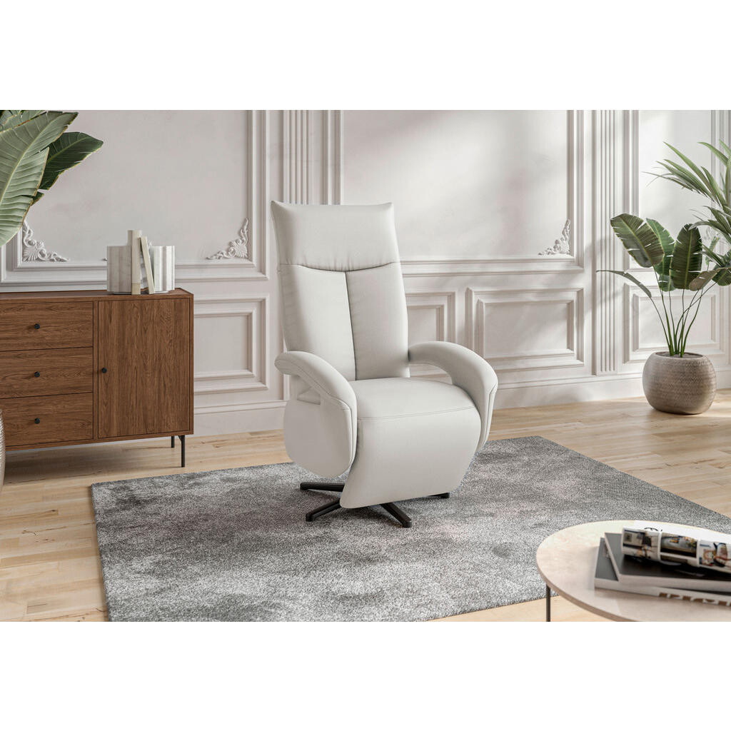 Sit & More KŘESLO, kůže, bílá