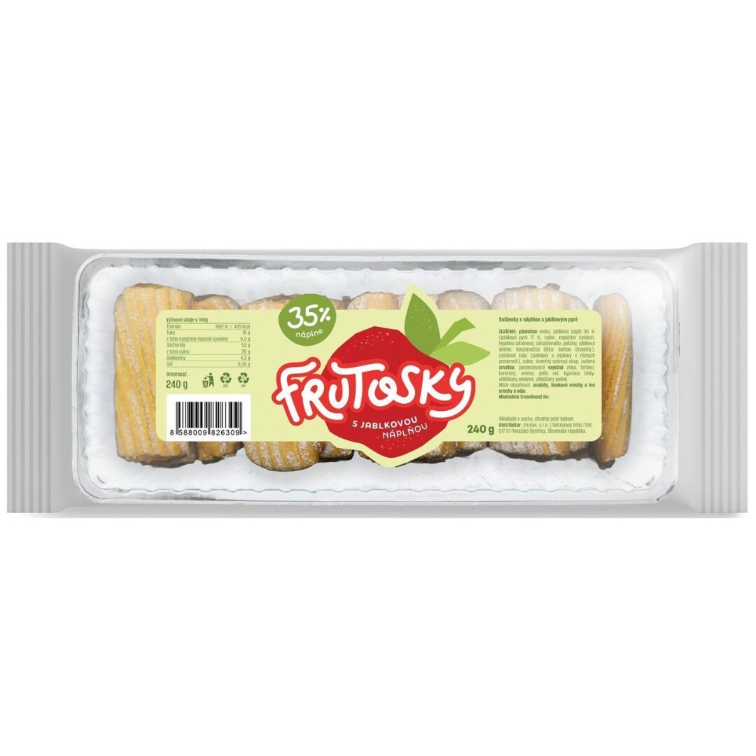 FRUTOSKY Sušenky s náplní z jablečného pyré 240 g