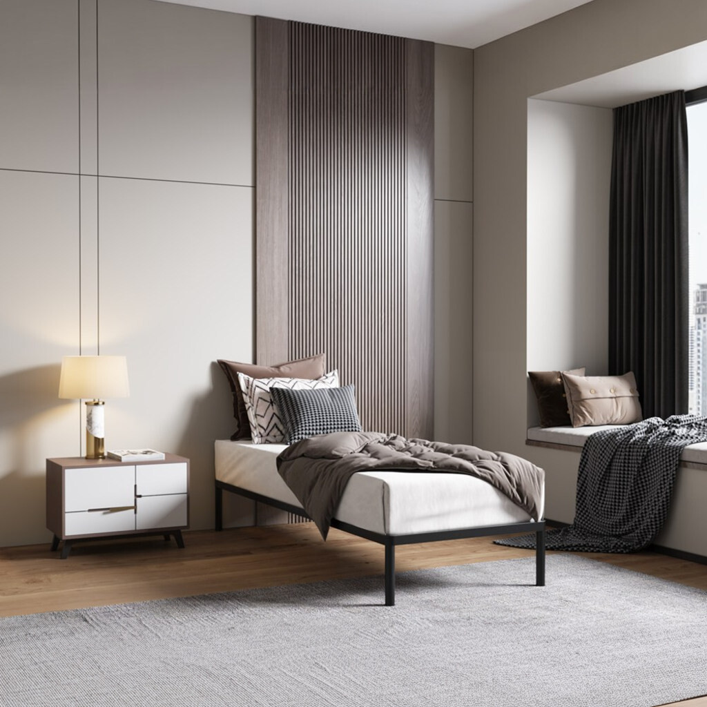 TPS Industriální kovová postel FERRON, 80x200 cm