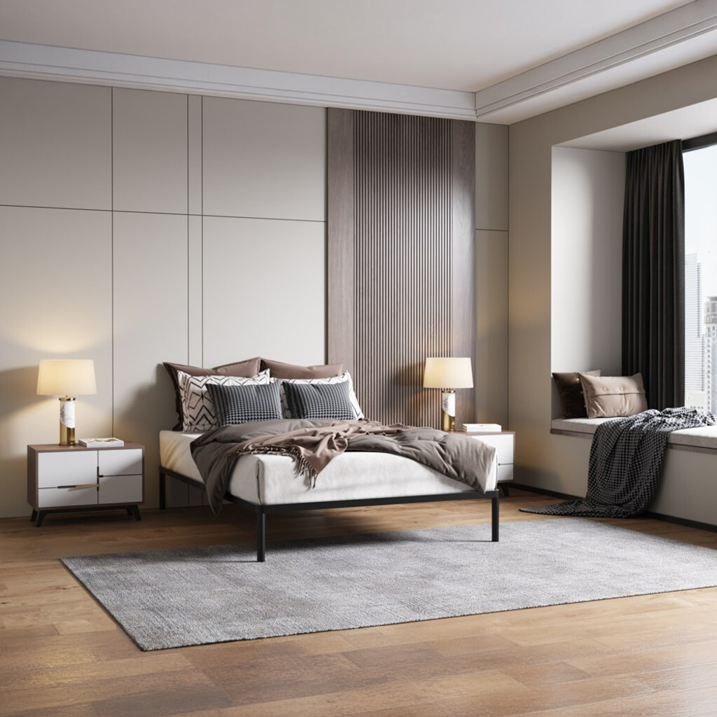 TPS Industriální kovová postel FERRON, 140x200 cm