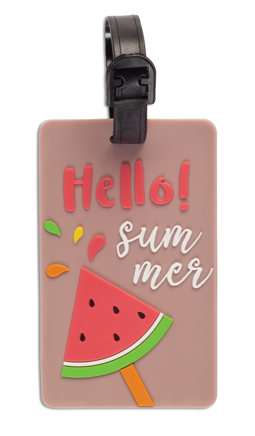 Cestovní jmenovka na kufr Worldpack Hello Summer - Růžová