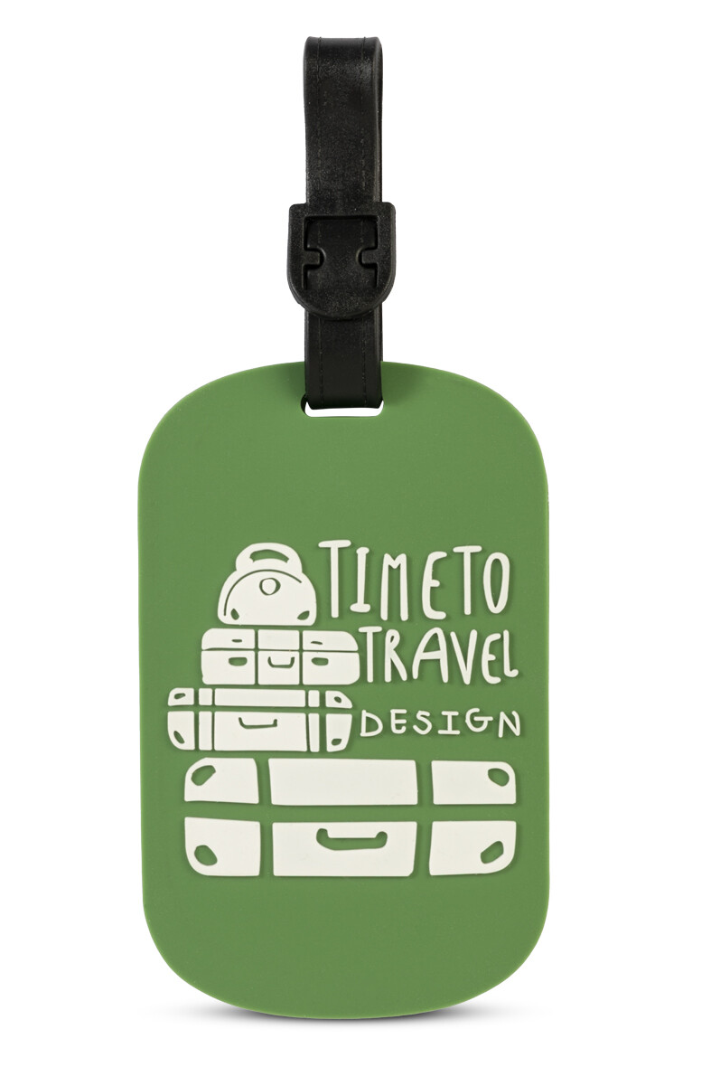 Cestovní jmenovky na kufr Worldpack Time to Travel - zelené - 2 kusy