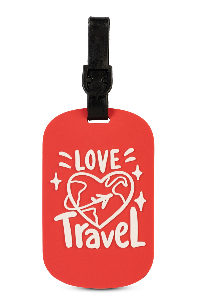 Cestovní jmenovky na kufr Worldpack Love Travel - červené - 2 kusy