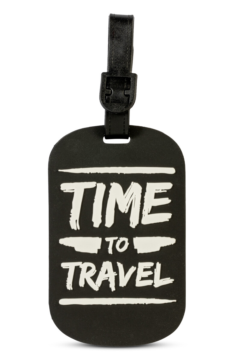 Cestovní jmenovky na kufr Worldpack Time to Travel - černé - 2 kusy