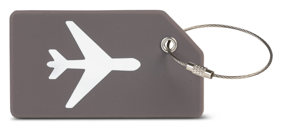 Silikonová jmenovka na kufr Worldpack - šedá