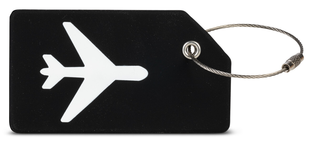 Silikonová jmenovka na kufr Worldpack - černá