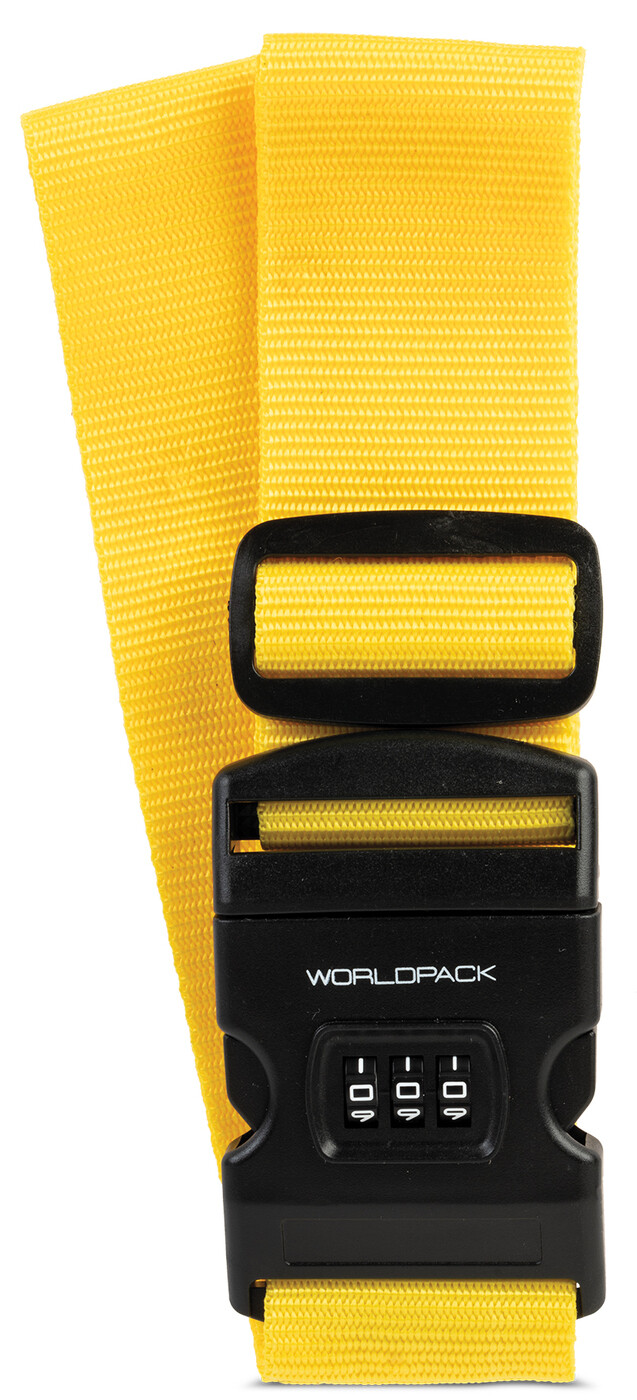 Cestovní popruh na kufr s číselným zámkem Worldpack - žlutý