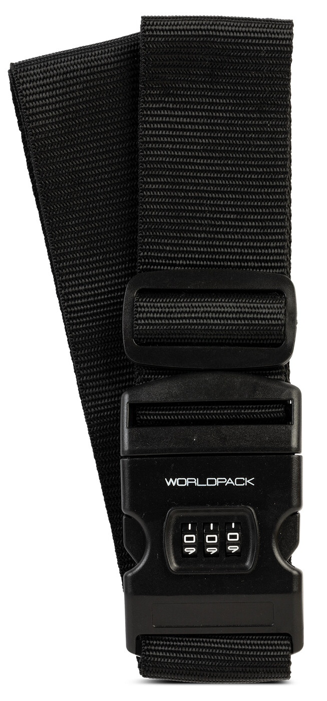 Cestovní popruh na kufr s číselným zámkem Worldpack - černý