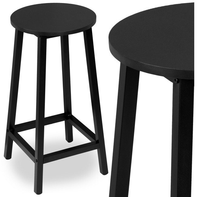 Barová židle FLINT černá / černé nohy