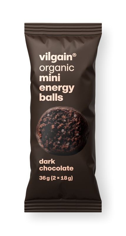 Vilgain Mini Energy Balls BIO – hořká čokoláda 36 g (2 x 18 g)